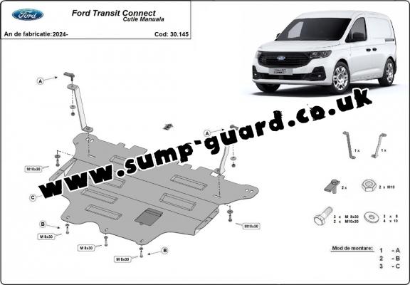 Steel sump guard for Ford Transit Connect