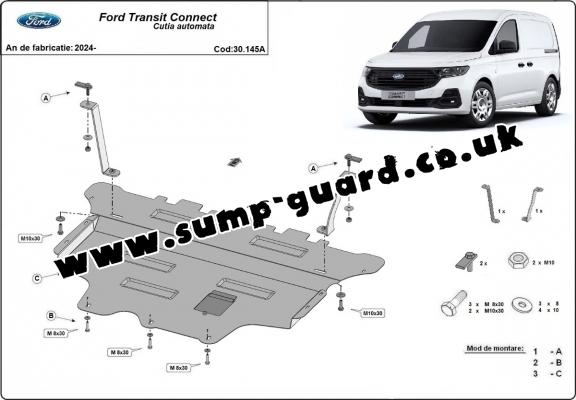 Steel sump guard for Ford Transit Connect- automatic gearbox