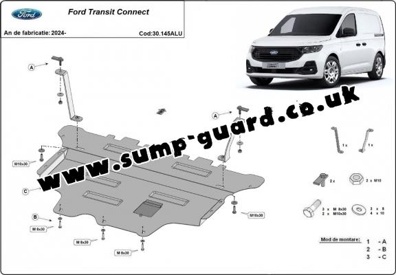 Aluminum sump guard for Ford Transit Connect
