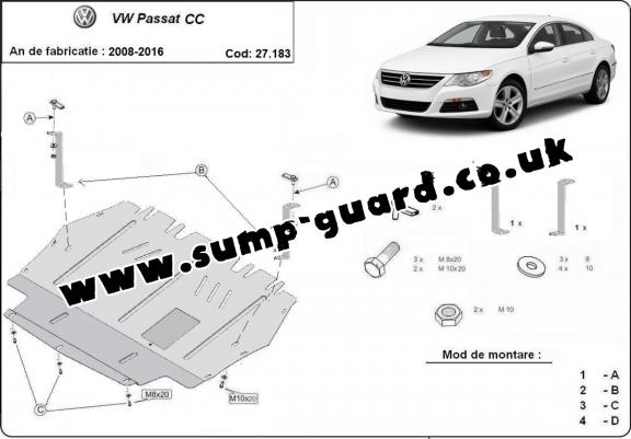 Steel sump guard for VW Passat CC Steel sump guard for VW Passat CC