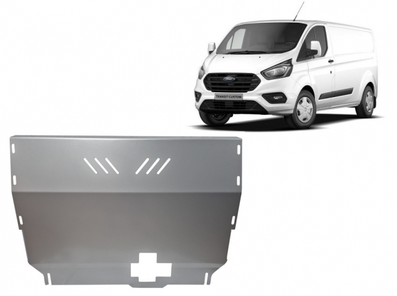 Aluminum sump guard for the protection of the engine and the gearbox for Ford Transit Custom - FWD