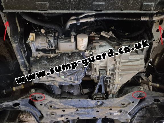 Aluminum sump guard for the protection of the engine and the gearbox for Ford Transit Custom - FWD