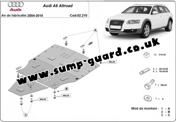 Steel sump guard for Audi A6 Allroad 2 - sans latéraux