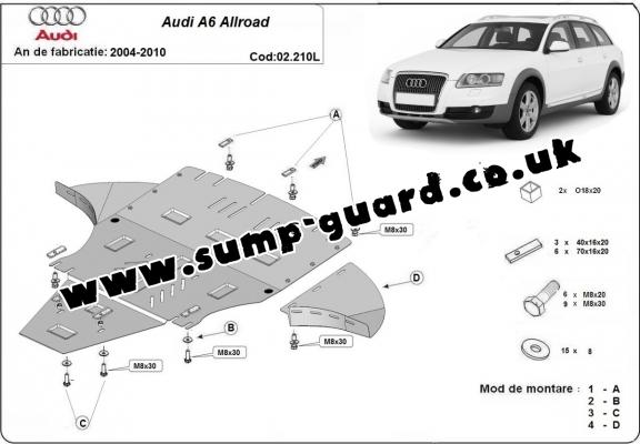 Steel sump guard for Audi A6 Allroad 2 - avec latéraux
