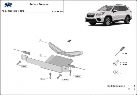 Steel diferential guard for Subaru Forester