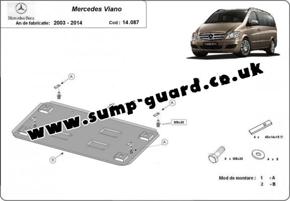 Steel sump guard  for Mercedes Viano W639 - 2.2 D 4x2, 4x4