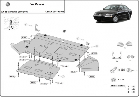 Steel sump guard for Volkswagen Passat - promotional package