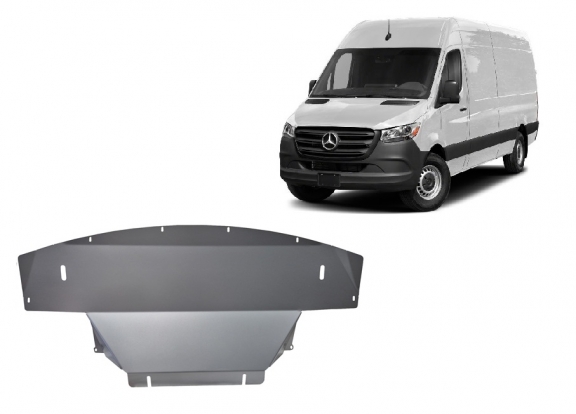 Aluminum sump guard for the protection of the engine and the gearbox for Mercedes Sprinter 907 4x4
