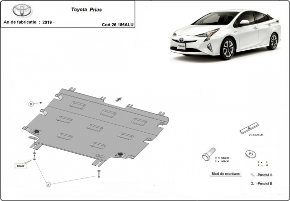 Aluminum sump guard for Toyota Prius