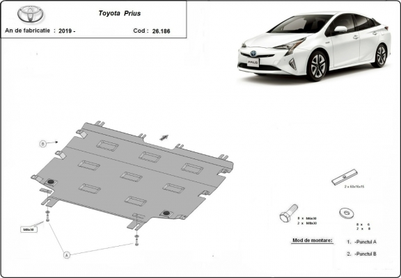 Steel sump guard for Toyota Prius