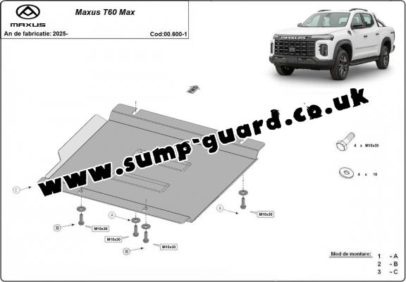 Steel gearbox guard for Maxus T60 Max
