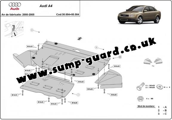 Steel sump guard for Audi A4 B6 - promotional package
