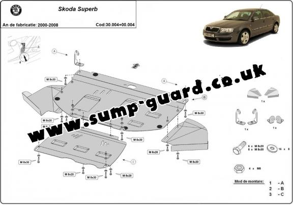 Steel sump guard for Skoda Superb - promotional package