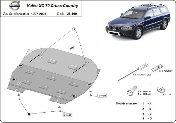 Steel sump guard for Volvo XC70 Cross Country