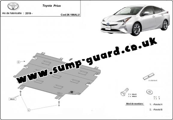 Aluminum sump guard for Toyota Prius