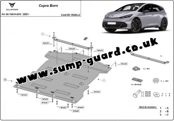 Aluminum sump guard for Cupra Born