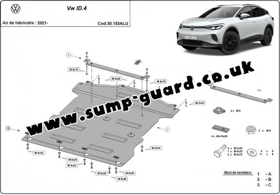 Aluminum sump guard for Volkswagen Volkswagen ID.4