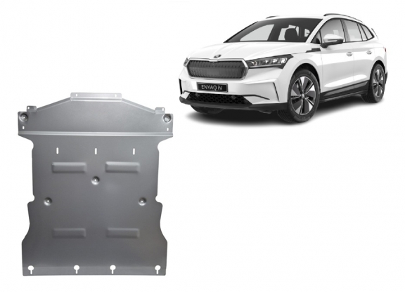 Aluminum sump guard for the protection of the engine and the gearbox for Skoda Enyaq