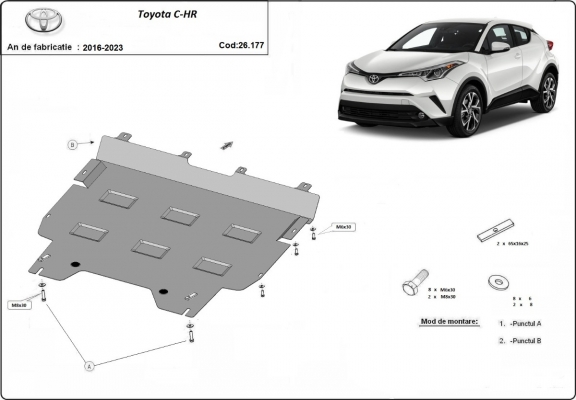 Steel sump guard for Toyota C-HR