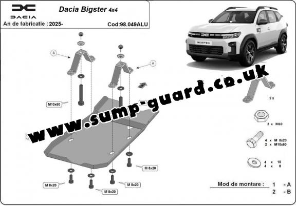 Aluminum diferential guard for Dacia Bigster 4x4 Aluminum diferential guard for Dacia Bigster 4x4
