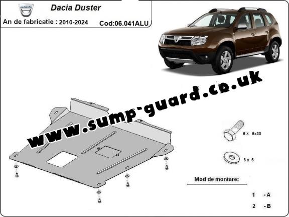 Aluminum sump guard for Dacia Duster