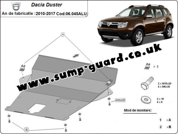 Aluminum sump guard for Dacia Duster