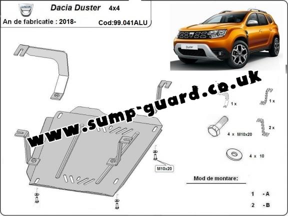 Aluminum fuel tank guard  for Dacia Duster