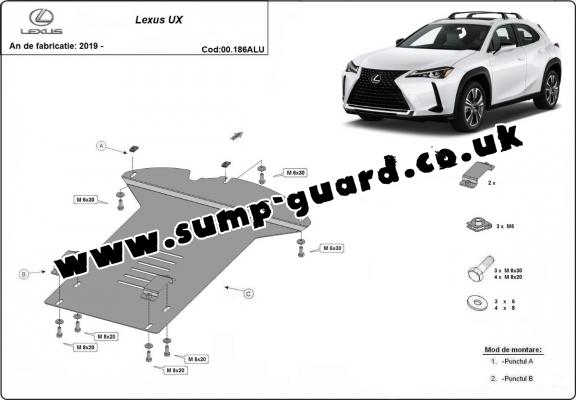 Aluminum catalytic converter guard/cat lock for Lexus UX