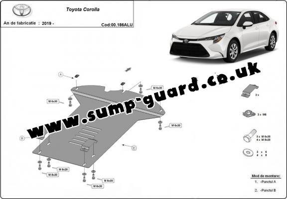 Aluminum catalytic converter guard/cat lock for Toyota Corolla
