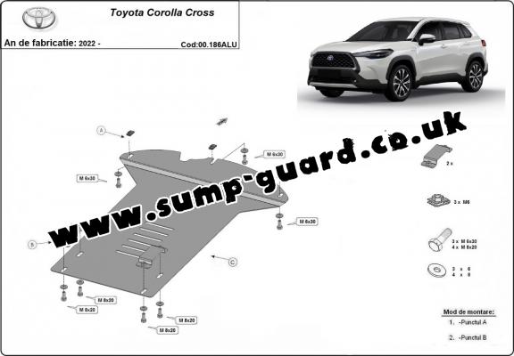 Aluminum catalytic converter guard/cat lock for Toyota Corolla Cross
