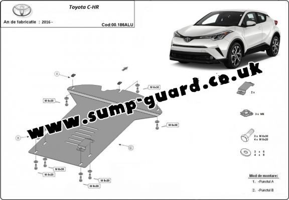 Aluminum catalytic converter guard/cat lock for Toyota C-HR