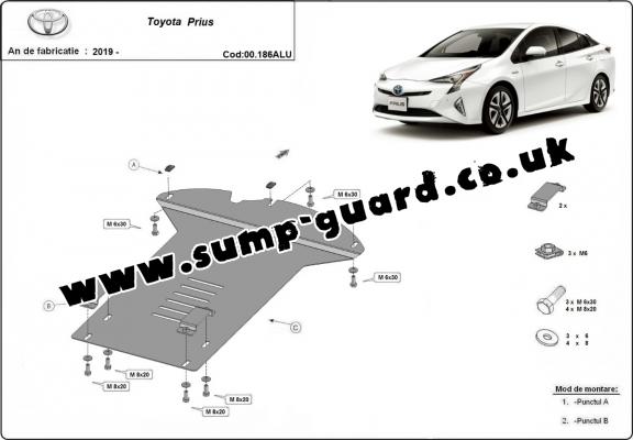 Aluminum catalytic converter guard/cat lock for Toyota Prius