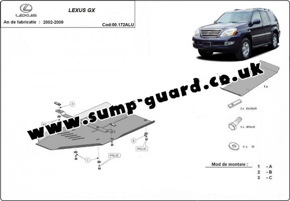 Aluminum gearbox guard for Lexus GX