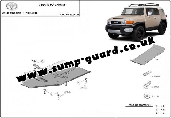 Aluminum gearbox guard for Toyota FJ Cruiser