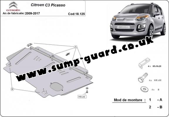Steel sump guard for Citroen C3 Picasso Steel sump guard for Citroen C3 Picasso
