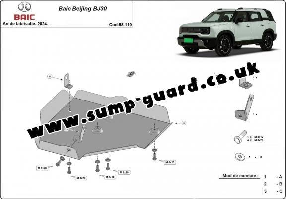 Steel differential guard for Baic Beijing BJ30