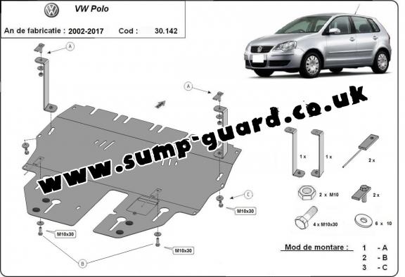 Steel sump guard for VW Polo Petrol