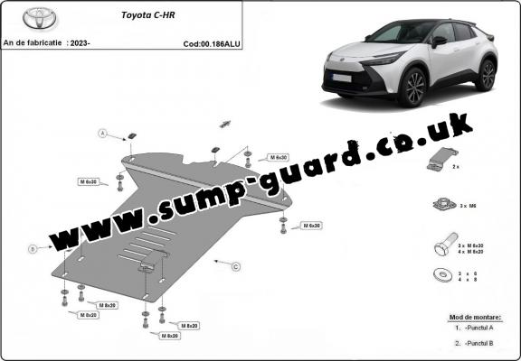 Aluminum catalytic converter guard/cat lock for Toyota C-HR