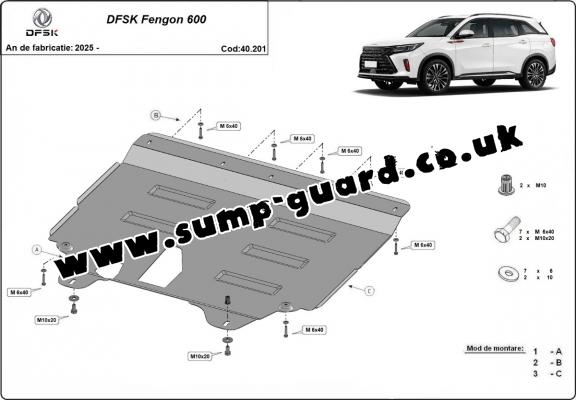 Steel sump guard for Dfsk Fengon 600