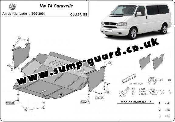 Steel sump guard for VW Transporter T4 Caravelle