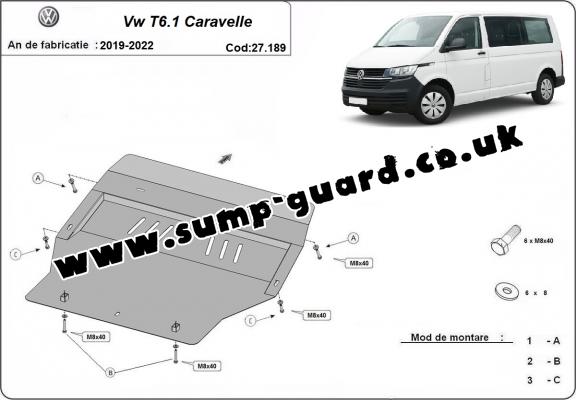 Steel sump guard for Volkswagen Transporter T6.1 Caravelle
