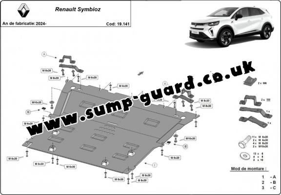 Steel sump guard for Renault Symbioz 