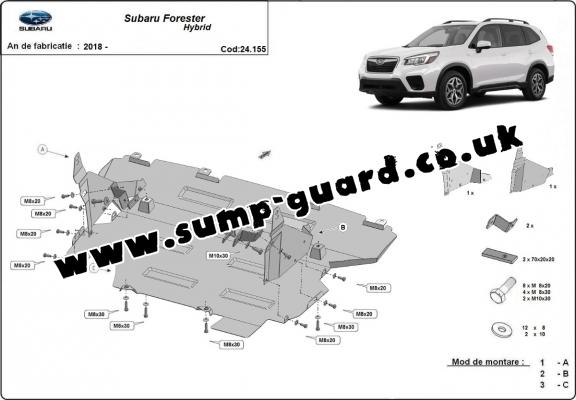 Steel diferential guard for Subaru Forester