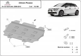 Steel sump guard for Citroen C4 Picasso