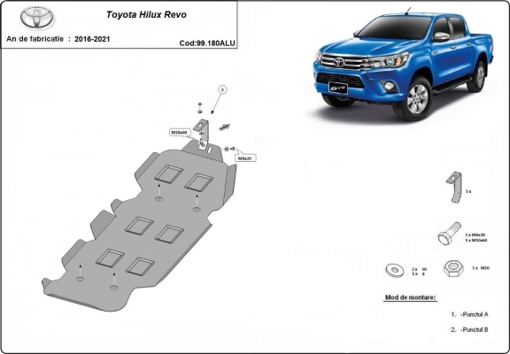 Aluminum fuel tank guard  for Toyota Hilux Revo