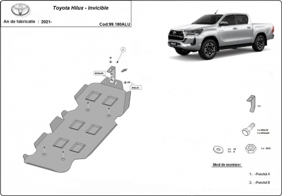 Aluminum fuel tank guard  for Toyota Hilux Invincible