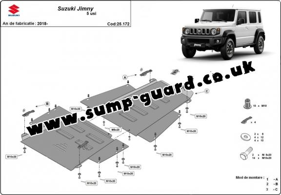 Steel transfer case guard for Suzuki Jimny - 5-door model