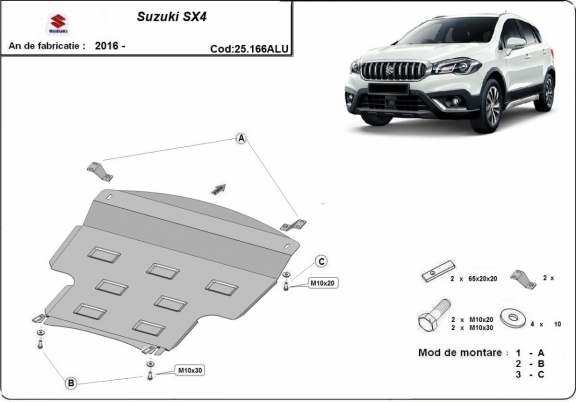 Aluminum sump guard for Suzuki SX4 