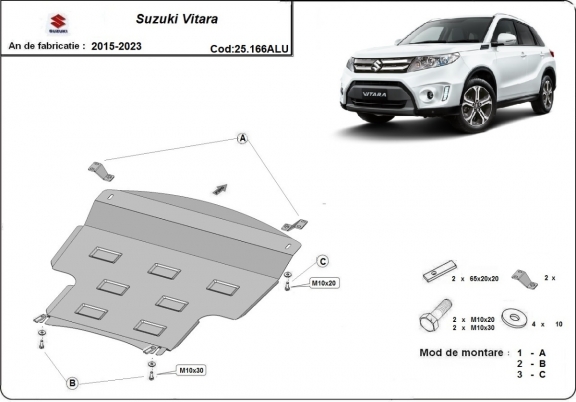 Aluminum sump guard for Suzuki Vitara