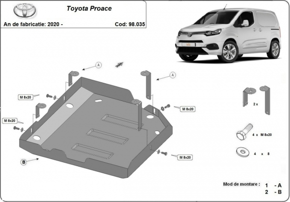 Steel AdBlue tank guard for Toyota Proace